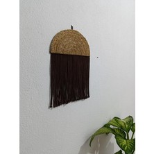 Müven El Yapımı Makrome ve Hasır Tekli Supla Bohem Tarz Duvar Dekorasyon Ürünü(Bahçe, Balkon,Ev)