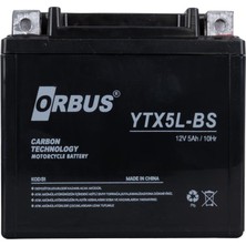 Orbus YTX5L-BS 12V 5A Motosiklet Aküsü (114 x 70 x 106 Mm) (1.8kg)