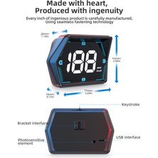 Dijital Hız Km gösterge Ekranı Tüm Araçlara Uyumlu Pusula GPS hud display
