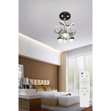 NZL Lighting Papatya 3 Işık Kumandalı (Beyaz, Sarı, Günışığı) Krom Lu x ury Ledli Salon Avize Büyük Toplu