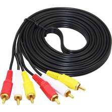 OPAX 6 Metre Hazır Cctv Av Gold Kablo 3 Rca / 3 Rca Erkek Ses / Video / Power 10  Adet Paket Halinde