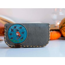 Karga Figürlü Büyük Cüzdan Etnik Bohem Retro Vintage Style - Yesıl