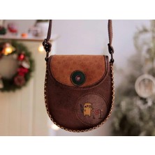 Hoodie Mouse Rakun Figürlü Çapraz Örgülü Kol Çantası Etnik Bohem Style - Kahverengi