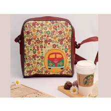 Hoodie Mouse Wosvos Figürlü Büyük Postacı Kol Çantası Etnik Bohem Style - Bordo