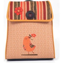 Hoodie Mouse Kuş Figürlü Kapaklı Sırt Çantası Etnik Bohem Style - YESİL