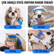 Lady Fify Silikon ve Ayarlanabilir Kedi Köpek Tüy Toplama ve Masaj Tarağı