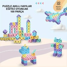 Puzzle Akıllı Sayılar 100 Parça Rakamlı Eğitici Oyuncak Akıl Sayı Küpü