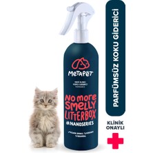 Metapet Nano Series Parfümsüz Kedi Kumu Koku Giderici, Doğal ve Kokusuz/naturel Kedi Tuvaleti Için Sprey, 400 ml