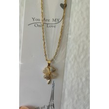 BaharEli Paslanmaz Çelik Kolye / Yonca Model