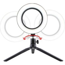 Dekor Işık Için Stüdyo Video Fotoğraf Ring Light Tripod LED Halka Işık 26CM