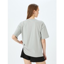 Koton Slogan Baskılı Bisiklet Yaka Kısa Kollu Oversize Tişört