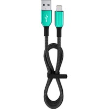 Telefonum Için Usb-A To Lightning Yeşil Hızlı Şarj Data Kablosu 2,4A 12W 120CM