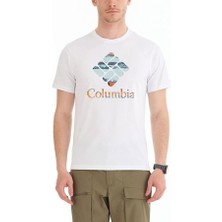 Columbia Stacked Hyper Nature Erkek Beyaz  T-Shirt CS0242-100