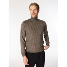 Sseinse Yarım Balıkçı Yaka Slim Fit Kahve Melanj Erkek Kazak MI2763SS