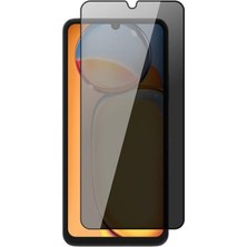 NOVKA Phone Accessories Xiaomi Redmi 13C Uyumlu Tam Kaplayan Hayalet Cam Siyah Karartma Ekran Koruyucu Cam Anti-Static Özellikli Siyah Çerçeveli