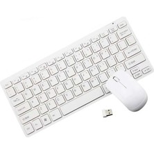 Platoon Pl-395 Beyaz Renk Kaliteli Mini Kablosuz Klavye Mouse Set