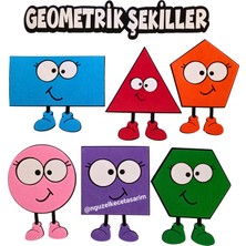 Keçe Geometrik Şekiller 6 Renk ve Ifadeli