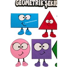 Keçe Geometrik Şekiller 6 Renk ve Ifadeli