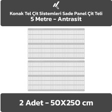 Konak Tel Çit Sistemleri 2 Adet Panel Çit Teli 50 x 250 cm 4 mm Tel Kalınlığı 55 x 150 mm Göz Aralığı