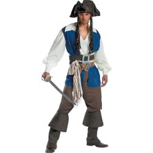 Sanlindou L Cadılar Bayramı Cosplay Pirate Kostümleri Üst Yu Pantolon Kemer Şapkası Ayak Kayışı 7 Pcs Seti | Tatil Kostümleri (Yurt Dışından)