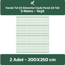 Konak Tel Çit Sistemleri 2 Adet Panel Çit Teli 200 x 250 cm 4 mm Tel Kalınlığı 55 x 150 mm Göz Aralığı