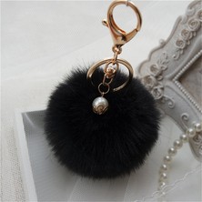 Renjie Shop CParlak Lacivert Tarzı Son Moda Pelüş Anahtarlık Süsü Chaveiro Kürk Anahtarlık Taklit Tavşan Tüyü Top Çanta Araç Aksesuarları Pandant Anahtarlık Halkası (Yurt Dışından)