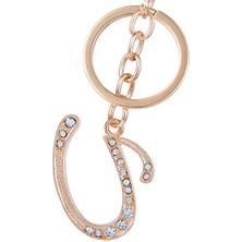 Renjie Shop CV Anahtarlık Kristal Alfabe Başlangıç Harf Kolye İle Anahtar Halkası (Yurt Dışından)