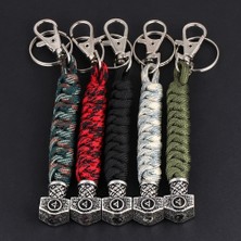 Renjie Shop CDonanma Tarzı 1 Adet Thor Viking Runes Çekiç Boncuklu Paracord Anahtarlık Anahtarlık Anahtarlık Lobster Toka İle - E-Ticaret Başlığı (Yurt Dışından)