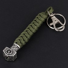 Renjie Shop CDonanma Tarzı 1 Adet Thor Viking Runes Çekiç Boncuklu Paracord Anahtarlık Anahtarlık Anahtarlık Lobster Toka İle - E-Ticaret Başlığı (Yurt Dışından)