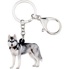 Renjie Shop CGri Tarzı Kadın Kızlar Için Akrilik Husky Köpek Anahtarlık (Yurt Dışından)