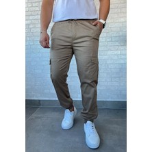 Bel Ve Paça Lastikli Kargo Cep Erkek Pantolon P-00010923