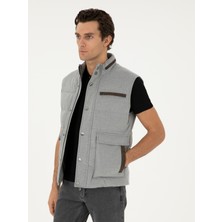 Cacharel Erkek Gri Melanj Dolgulu Deri Detaylı Mont Yelek 50294014-VR086