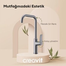 Creavit Lua Mutfak Armatürü - Metalik Gri