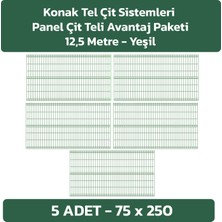 Konak Tel Çit Sistemleri 5 Adet Panel Çit Teli 75 x 250 cm 4 mm Tel Kalınlığı 55 x 150 mm Göz Aralığı