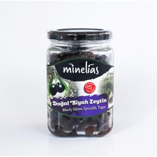 Minelias Gemlik Doğal Siyah Zeytin 400 gr 720 cc Cam Kavanoz