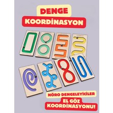 Bahadır Grup Labirent Denge Oyunu, Nöro Dengeleyici Duyusal Oyuncak, Eğitici Montessori Oyuncak, Ahşap ve Canlı Renkler