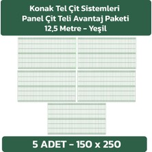 Konak Tel Çit Sistemleri 5 Adet Panel Çit Teli 150 x 250 cm 4 mm Tel Kalınlığı 55 x 150 mm Göz Aralığı