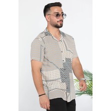 Mishar İtalia Slim Fit Desenli Viskon Erkek Gömlek