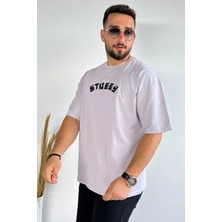 Mishar İtalia Nakışlı Yazılı Baskılı Oversize Tişört