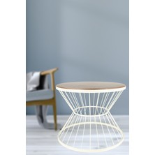 Begüsa Merlin Orta Sehpa Beyaz Ceviz Ahşap