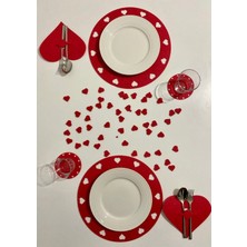 Sevgililer Günü 2 Kişilik Kalpli Supla- Amerikan Servis Set (6 Parça)
