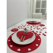 Sevgililer Günü 2 Kişilik Kalpli Supla- Amerikan Servis Set (6 Parça)