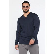 Mishar İtalia Yaka Düğme Detaylı Erkek Body Sweatshirt