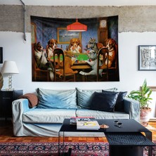 The Lucid Lab Dogs Playing Poker Duvar Örtüsü - 100  cm   x  135  cm