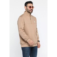 Mishar İtalia Dik Yaka Yarım Fermuarlı Üç Iplik Şardonlu Erkek Sweatshirt