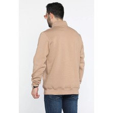 Mishar İtalia Dik Yaka Yarım Fermuarlı Üç Iplik Şardonlu Erkek Sweatshirt