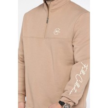 Mishar İtalia Dik Yaka Yarım Fermuarlı Üç Iplik Şardonlu Erkek Sweatshirt