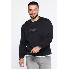 Mishar İtalia Erkek Yazı Baskılı Şardonlu Üç Iplik Sweatshirt