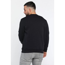 Mishar İtalia Erkek Yazı Baskılı Şardonlu Üç Iplik Sweatshirt