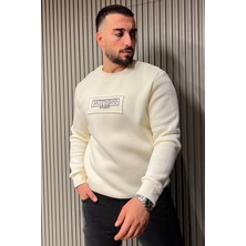 Mishar İtalia Erkek Yazı Baskılı Şardonlu Üç Iplik Sweatshirt
